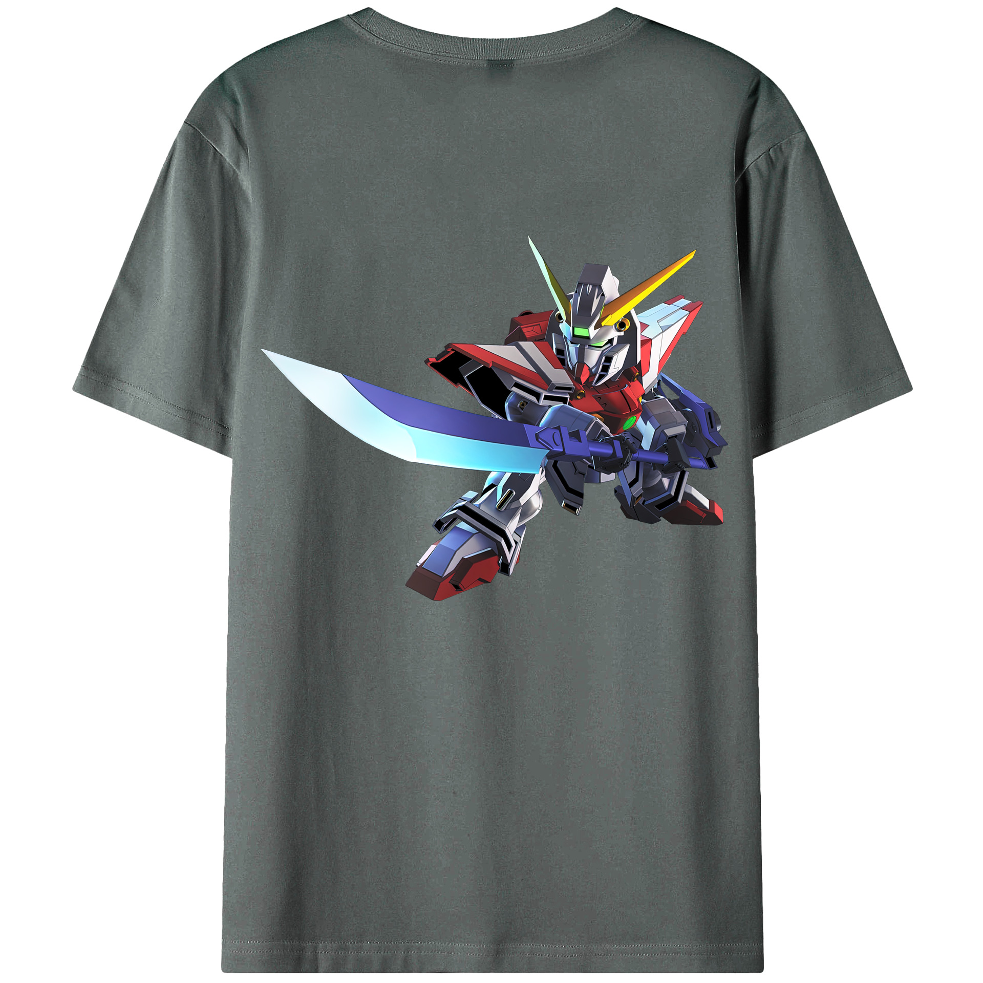 （画像用） 機動戦士ガンダム Mobile Suit Gundam 綿100％ メンズ半袖Tシャツ（バックプリント） 通気性